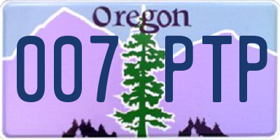 OR license plate 007PTP
