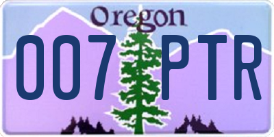 OR license plate 007PTR