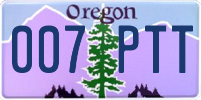 OR license plate 007PTT