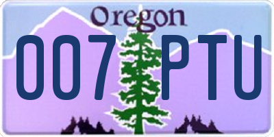 OR license plate 007PTU