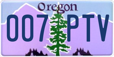OR license plate 007PTV