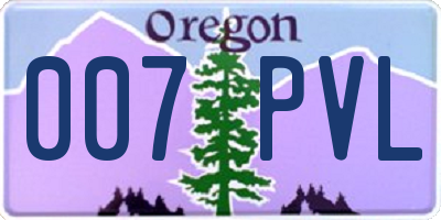 OR license plate 007PVL