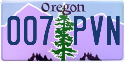 OR license plate 007PVN