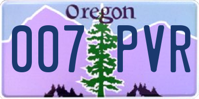OR license plate 007PVR