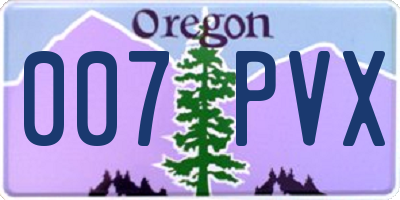 OR license plate 007PVX