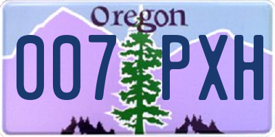 OR license plate 007PXH