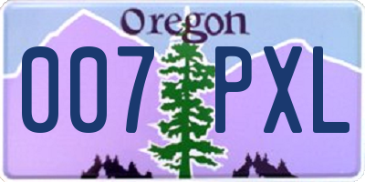 OR license plate 007PXL