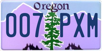 OR license plate 007PXM