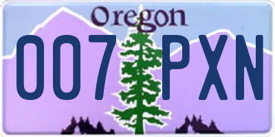 OR license plate 007PXN