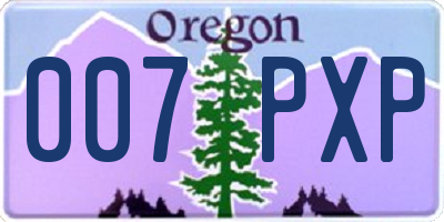 OR license plate 007PXP