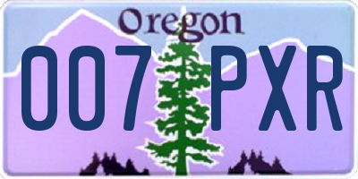 OR license plate 007PXR