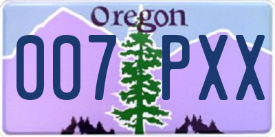 OR license plate 007PXX