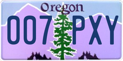 OR license plate 007PXY