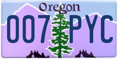 OR license plate 007PYC