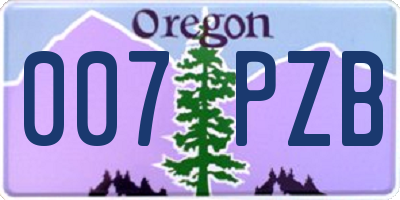 OR license plate 007PZB