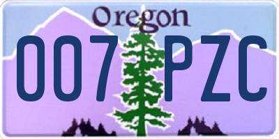 OR license plate 007PZC
