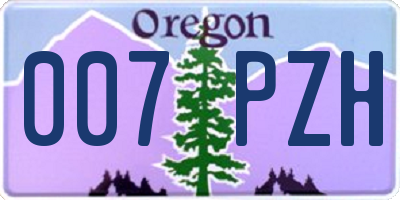 OR license plate 007PZH