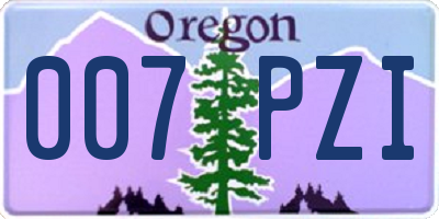OR license plate 007PZI