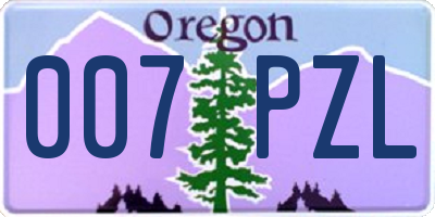 OR license plate 007PZL