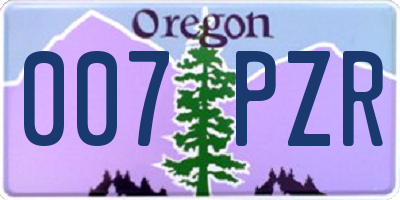 OR license plate 007PZR
