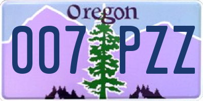 OR license plate 007PZZ