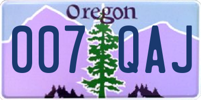 OR license plate 007QAJ