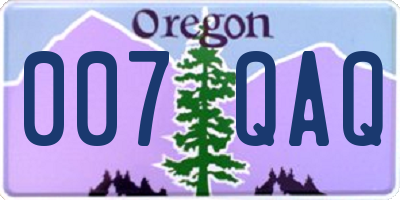 OR license plate 007QAQ