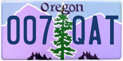 OR license plate 007QAT