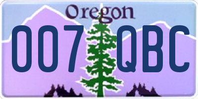 OR license plate 007QBC