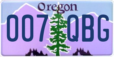 OR license plate 007QBG