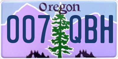 OR license plate 007QBH