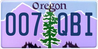OR license plate 007QBI