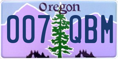 OR license plate 007QBM