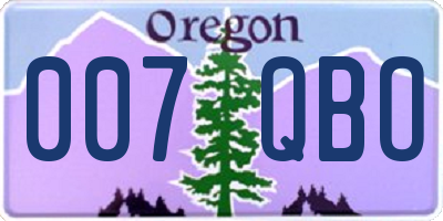 OR license plate 007QBO