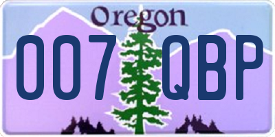 OR license plate 007QBP