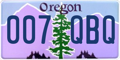 OR license plate 007QBQ