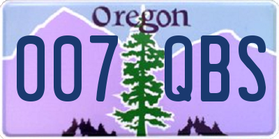 OR license plate 007QBS