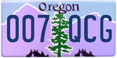 OR license plate 007QCG