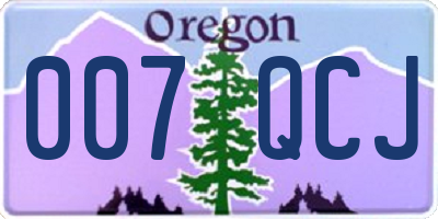 OR license plate 007QCJ