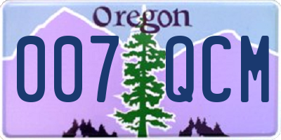 OR license plate 007QCM