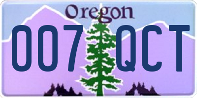 OR license plate 007QCT