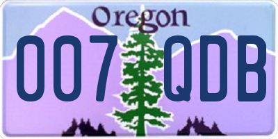 OR license plate 007QDB