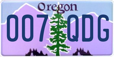 OR license plate 007QDG