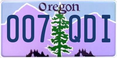 OR license plate 007QDI