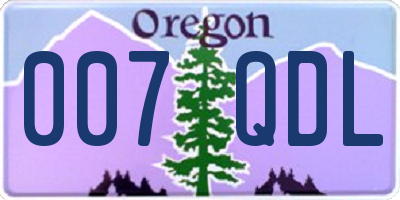 OR license plate 007QDL