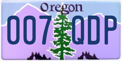 OR license plate 007QDP