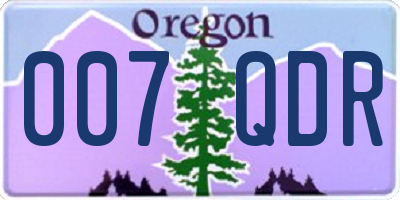 OR license plate 007QDR