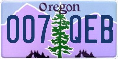 OR license plate 007QEB