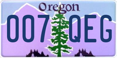 OR license plate 007QEG