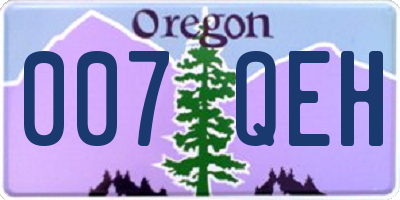 OR license plate 007QEH